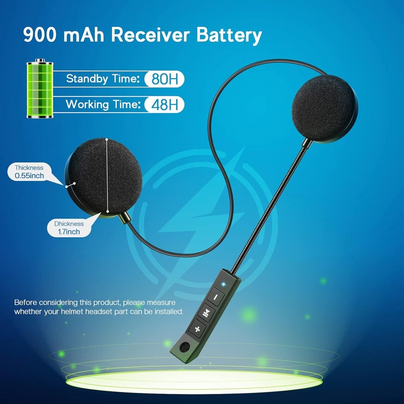 MAXTO Motorcycle Helmet Bluetooth Headset Outdoor Hands-Free Speaker Bluetooth 5.3 EDR Wireless Motorcycle Headset Automatic anwser High Sound Quality Headphone - Image 2